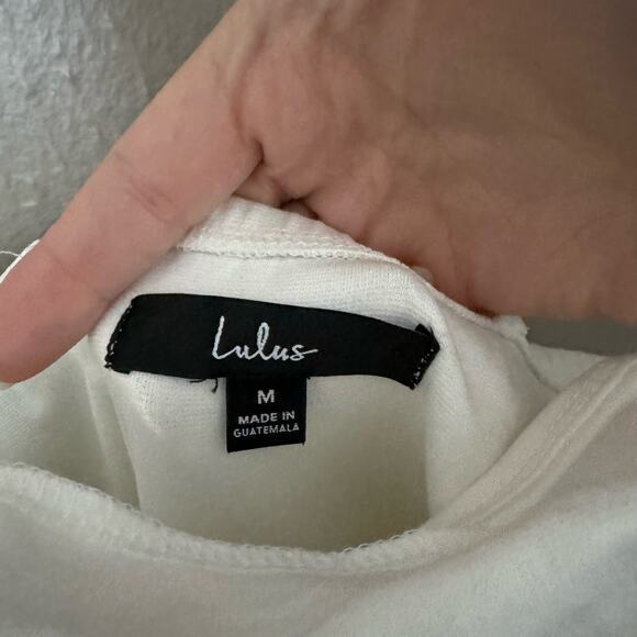 LULU'S Know Your Angle White Pleated Wide-Leg Jumpsuit Size Medium comfort - Picture 6 of 8